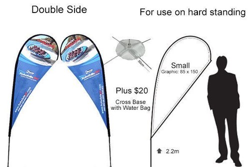 Custom 2.2M Teardrop Flags Flying Banner Spike base cross base tyre base - Picture 14 of 15