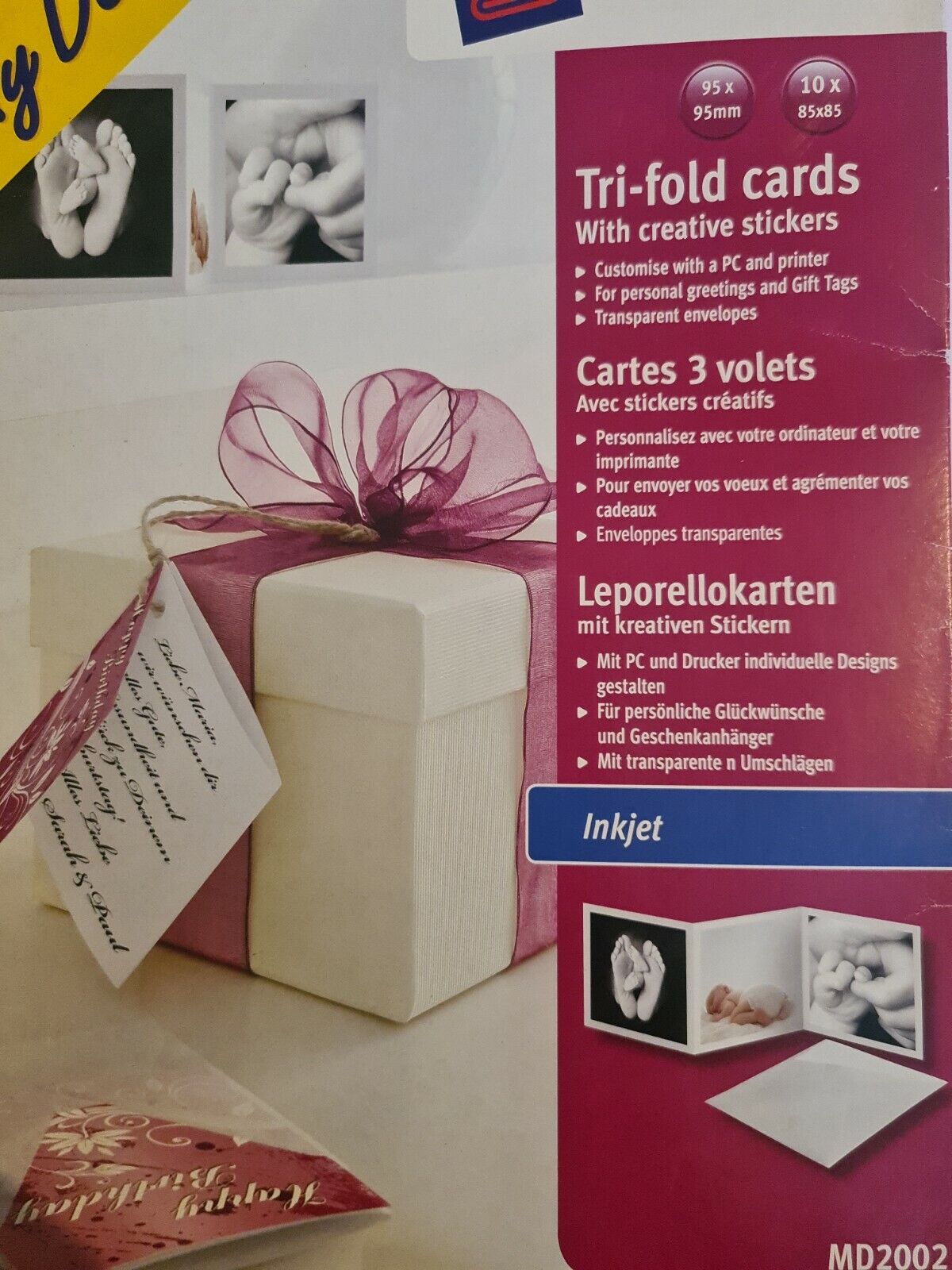 Avery Tri Fold Cards Inkjet With Stickers Envelopes 85 X 85mm 4 Pack Of 10 For Sale Online Ebay