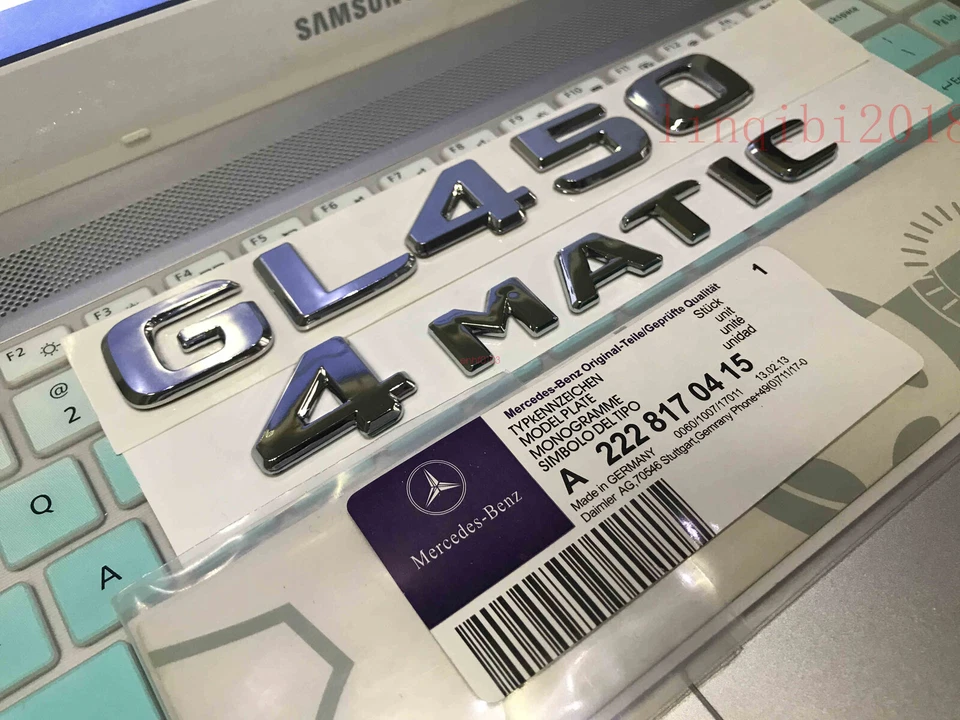 GL450 2018 4 MATIC ALTA CALIDAD EMBLEMA MALETERO TRASERO CALCOMANÍA INSIGNIA PARA Mercedes Benz Foto 2 de 4
