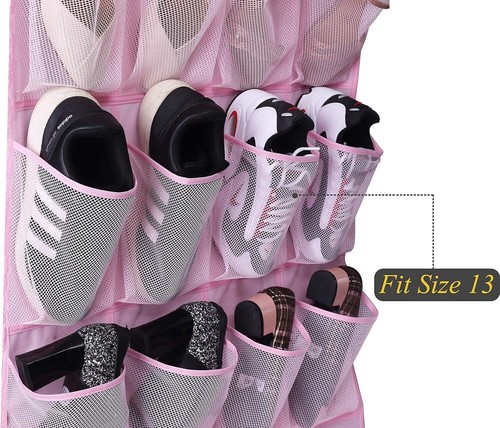 Kids Shoe Organizer Door Hanging Baby Closet Storage Over The Rack Pink - Picture 3 of 11