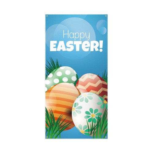 2025 Easter Door Cover Easter Colorful Eggs Rabbit Flower Door Backdrop Decor - Picture 23 of 43