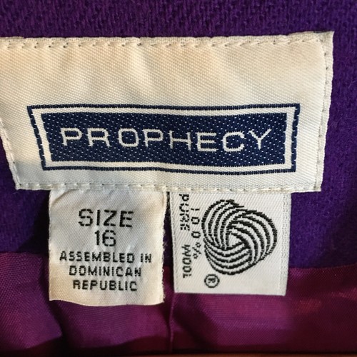 Women’s Blazer, PROPHECY, Wool, Purple, See Pics, Size 16, b47 - Picture 5 of 6