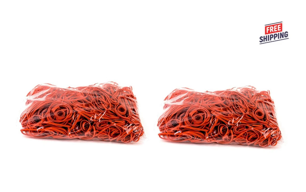 3600 Rubber Bands Size #16 Red Colored 2 1/2 x 1/16 Bulk Newspaper  rubberbands