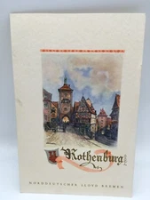 1938 NORTH GERMAN LLOYD CRUISE SHIP SS COLUMBUS MENU ROTHENBURG ON THE TAUBER