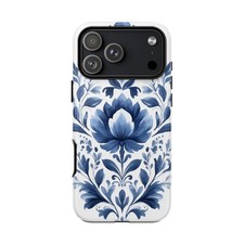 Watercolor Blue Flower Damask Phone Cover Case for iPhone  Galaxy  Pixel