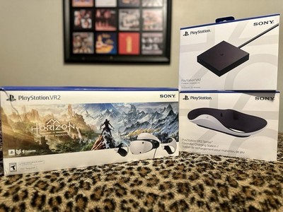Sony PlayStation PS VR2 White VR Headset And Sense Controllers w/extras Bundle!