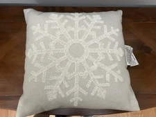 Threshold 16x16 Square Decorator Pillow With Embroidered Snowflake