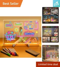 Colorful LED Message Board with Adjustable Stand, 11.8x7.9 Inches - Ideal Gift!