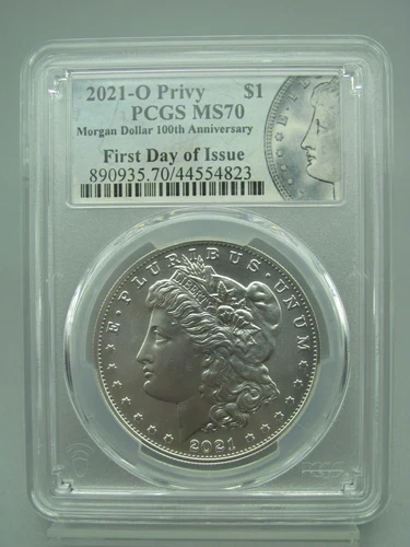 2021 O Privy Morgan Silver Dollar PCGS MS 70 First Day of Issue