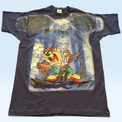 Vintage Looney Tunes Shirt Mens XL Blue Tasmanian Devil Taz Tee T-Shirt 1997