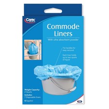 Carex Commode Liners, Ultra Absorbent Powder, 7 count