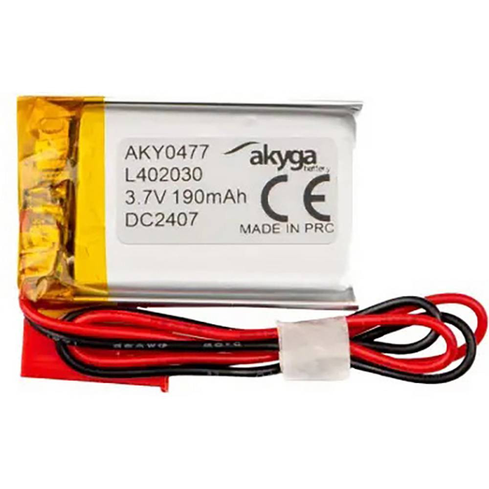 Pacco batteria x Batteria ricaricabile speciale Akyga LP402030 LiPo 3.7 V 190
