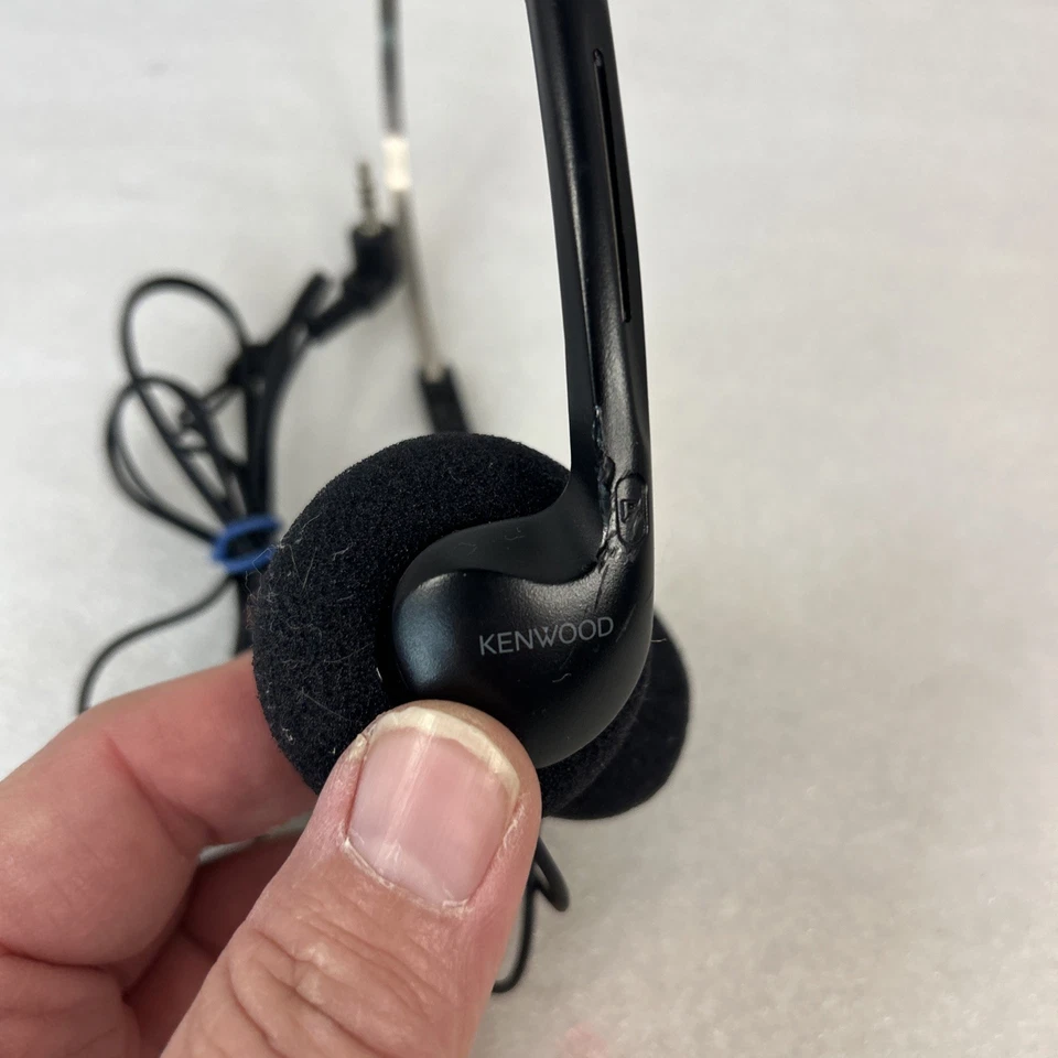 Vintage Kenwood Metal Lightweight Adjustable Headphones Tested Black Read - Image 2 of 4