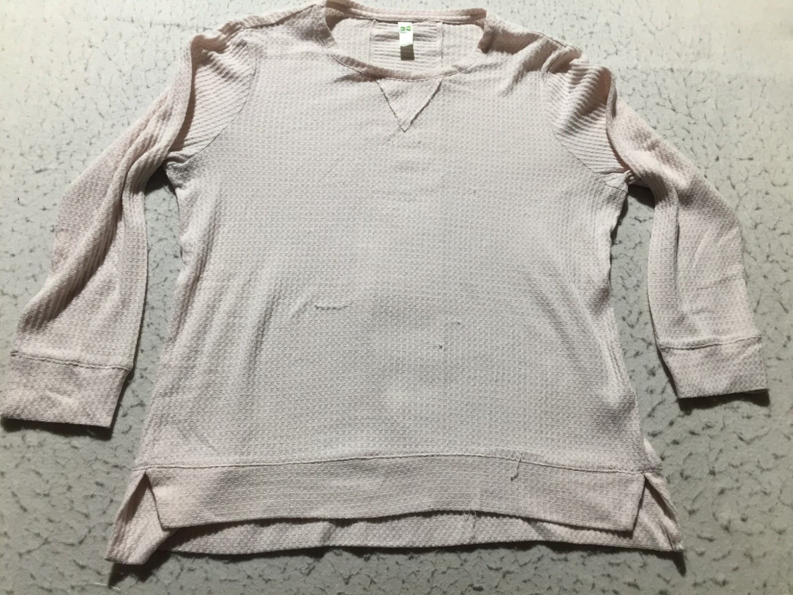 Thermal Shirt Womens Xl Pink Long Sleeve Crew Neck