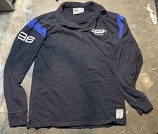 Cinch Men's Black Blue Polo Shirt S Long Sleeve Embroidered Logo Cotton