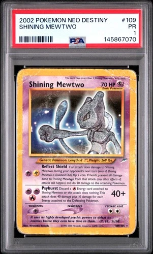 2002 POKEMON NEO DESTINY #109 SHINING MEWTWO PSA 1