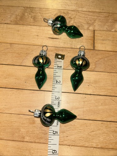 NIB Smith & Hawken Antique Top Ornaments Mouth Blown Hand Painted Set Of 4 2.5” - Picture 6 of 14
