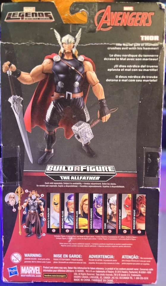 Marvel Legends Avengers Thor 6" Action Figure Odin Allfather BAF Wave NEW IN BOX - Image 3 of 3