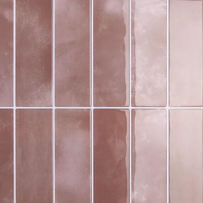 4 Sheets Pink Straight Linear Peel and Stick Backsplash for Kitchen 12''x12'' 3...