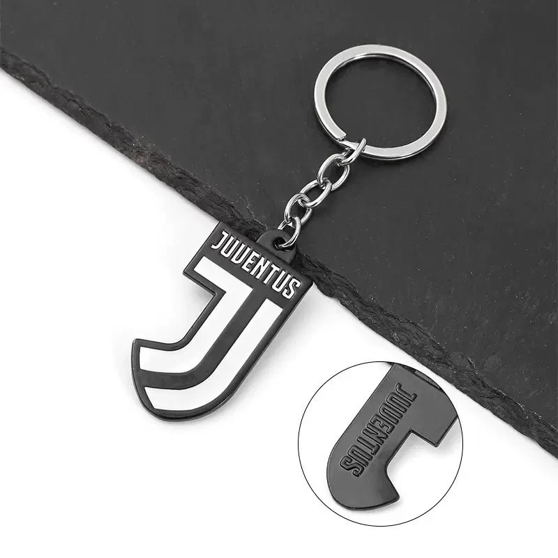Porte-clé Cristiano Ronaldo Real De Madrid Juventus CR7 Ref 49 Noir En Simili Cuir Coque En Folie