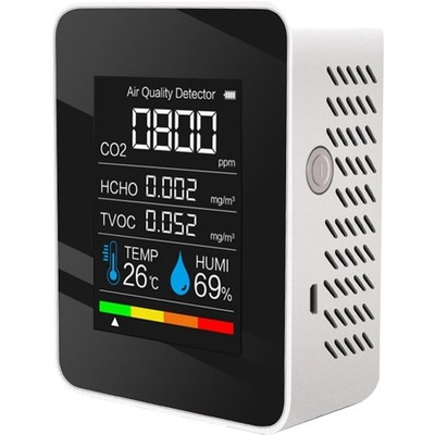 Luftqualitätsmonitor 5-in-1 für Zuhause, Küche, Büro, Auto, CO2, TVOC, Formal...