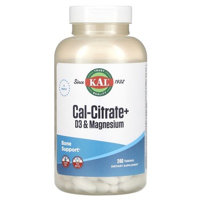 2 X KAL, Cal-Citrate+, D3 & Magnesium, 240 Tablets-Worldwide