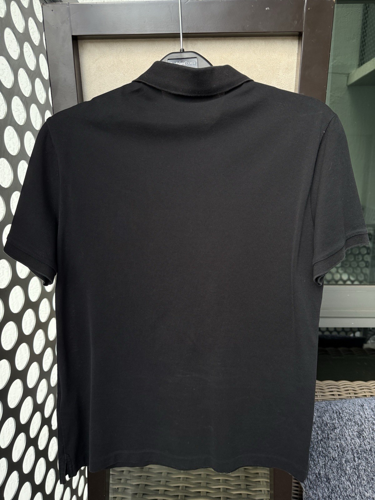 Burberry Polo Gold Logo Rare 100% Tag Gold M Black thumbnail 5