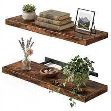 Wood Floating Shelves for Wall, 22" Long Wall Mounted Shelves for Living Room...