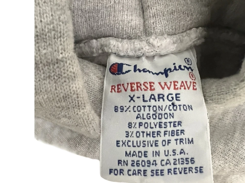 Vintage 80s 90s Champion Reverse Weave LSU Tigers Gray Hoodie Sweatshirt USA XL - Image 4 of 4