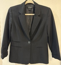 Kasper Separates Blazer Jacket in Black 3/4 Sleeve Single Button Size 6