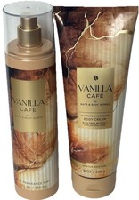 Bath And Body Works Vanilla Caf  Fragrance Body Mist Body Cream Lotion 2pc Set