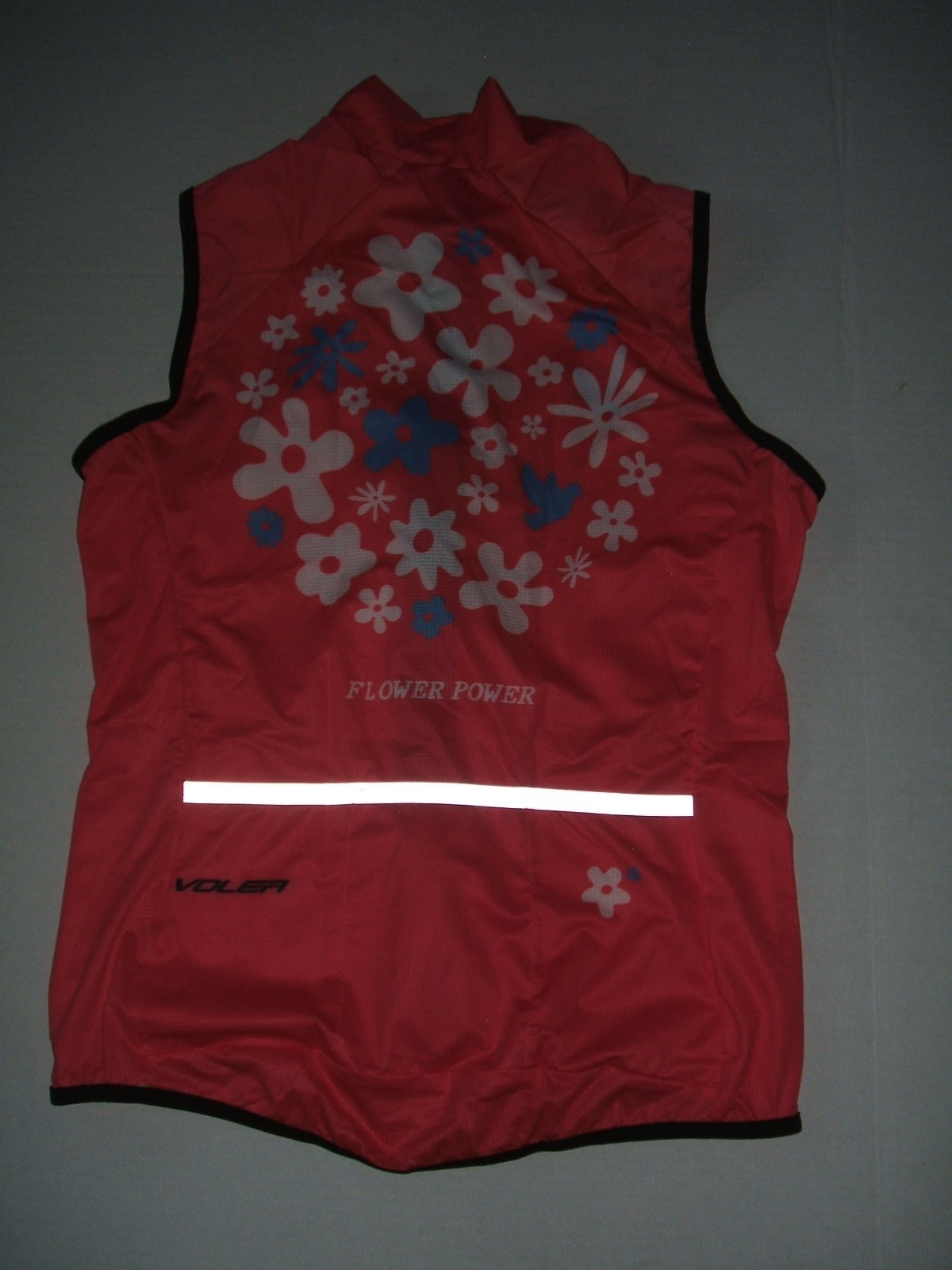 Voler Wind Vest Women's S Pink Flower Power Full Zip Packable Cycling Run