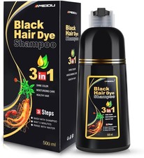 MEIDU 3 in 1 Black Hair Dye Shampoo - Can cover gray hairs,Herbal Ingredients