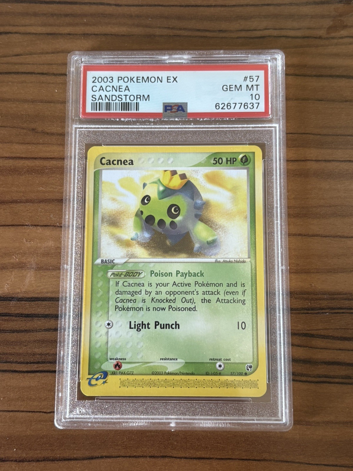 2003 Pokémon EX Sandstorm 57 Cacnea PSA 10 Gem Mint