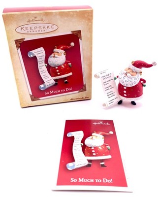 Hallmark Keepsake Ornament So Much To Do Santa Christmas 2004 Card Included