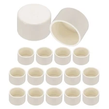 16 Pack 1.6" Diameter PVC Pipe End Cover Cap Fittings for Furniture, White