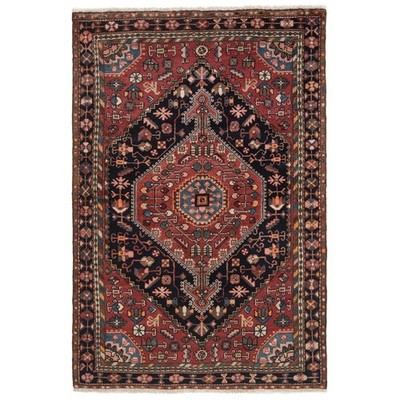 Hamedan 159x110c Handgeknüpfter Orientteppich Wolle Carpet Rug Schwarz