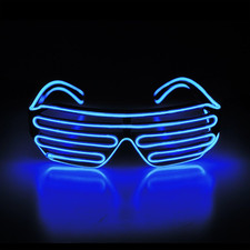 Aquat Shutter El Wire Neon Rave Glasses Light up Flashing LED Sunglasses Voice A