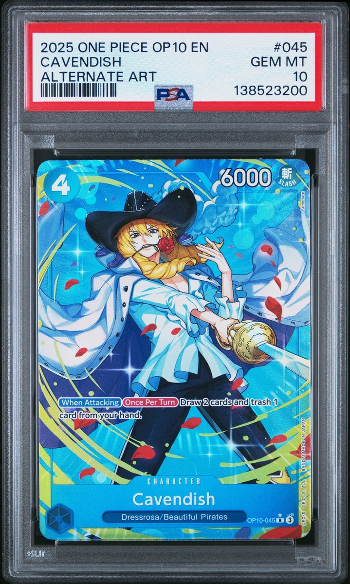 Cavendish PSA10 2025 One Piece Op10-Royal Blood Alternate Art #045