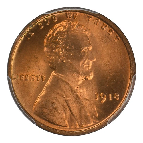 1918 P Lincoln Wheat Cent PCGS MS-66 RD