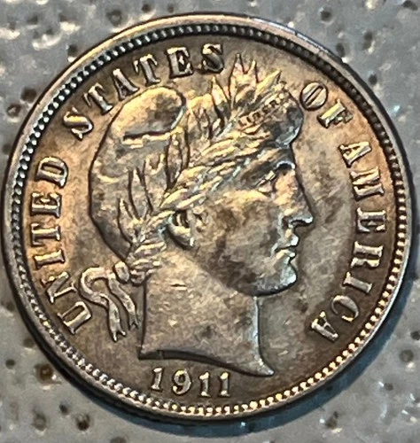 1911 10c Barber Dime ~ UNC  - Nice Coin #95