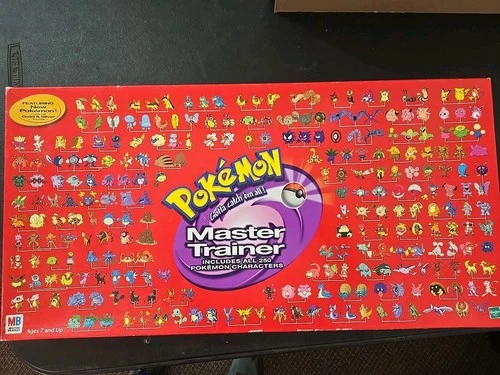 Pokemon Master Trainer Board Game 2001 Gold Vintage Hasbro 100% Complete Johto