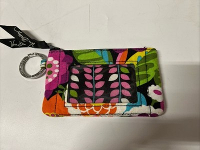 Vera Bradley ID Card Coin Purse W/Key Ring Zipper Closure Retired VaVa Voom