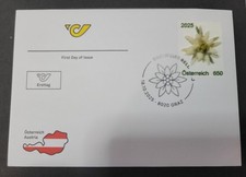 Austria 2025 Eldeweiss 1v FDC Flowers Unusual First 3D Stamp Worldwide