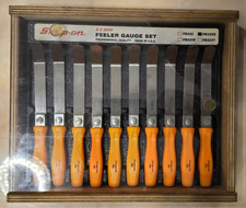 Snap-on Tools Fb3330 10 Pc Feeler Gauge Set Wooden Case Electric Orange Handle