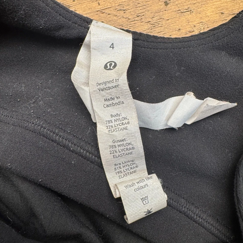 Mono Lululemon align Acanalado Negro Yoga Estilo Tanque Talla 4 Foto 4 de 4