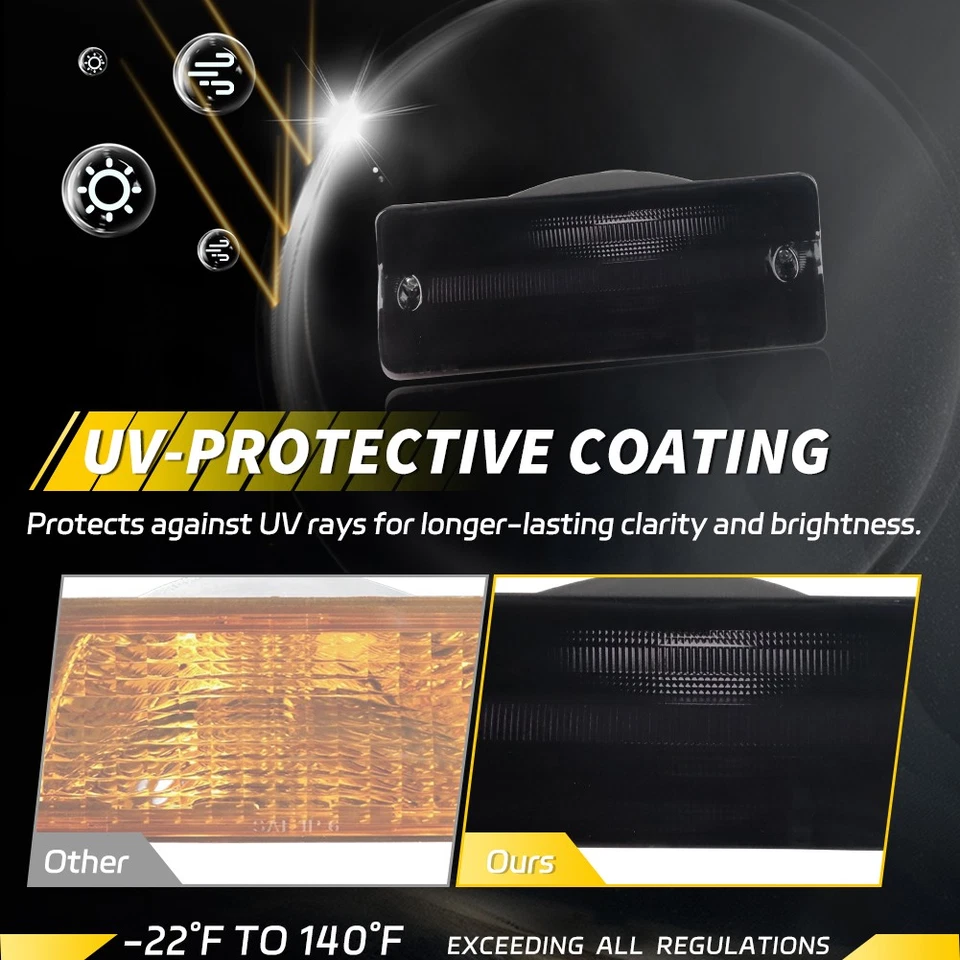 Smoked Front Parking Turn Signal Lights For 76-83 Jeep Cherokee Wagoneer J10 J20 - Image 3 of 4