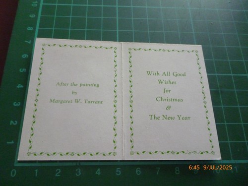 MARGARET W. TARRANT RABBITS/BIRDS SMALL/TINY UNWRITTEN CHRISTMAS CARD MEGA RARE - Picture 2 of 4