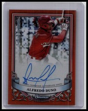 2024 Bowman Sterling Alfredo Duno Orange Refractor Auto /75 Reds
