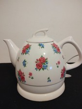 Vintage Style Ceramic Floral Electric Teapot Kettle
